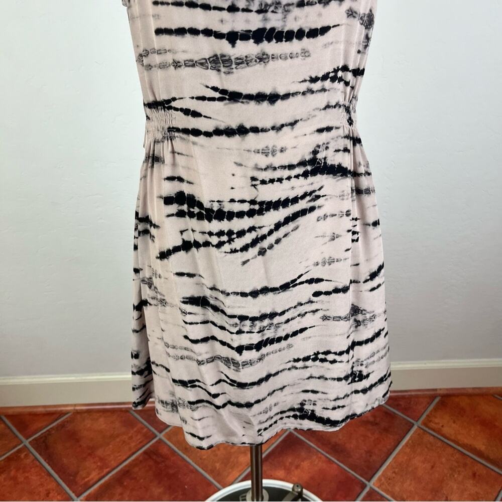 All Saints Pink Black Sheath V-Neck Mini Dress - Picture 5 of 8